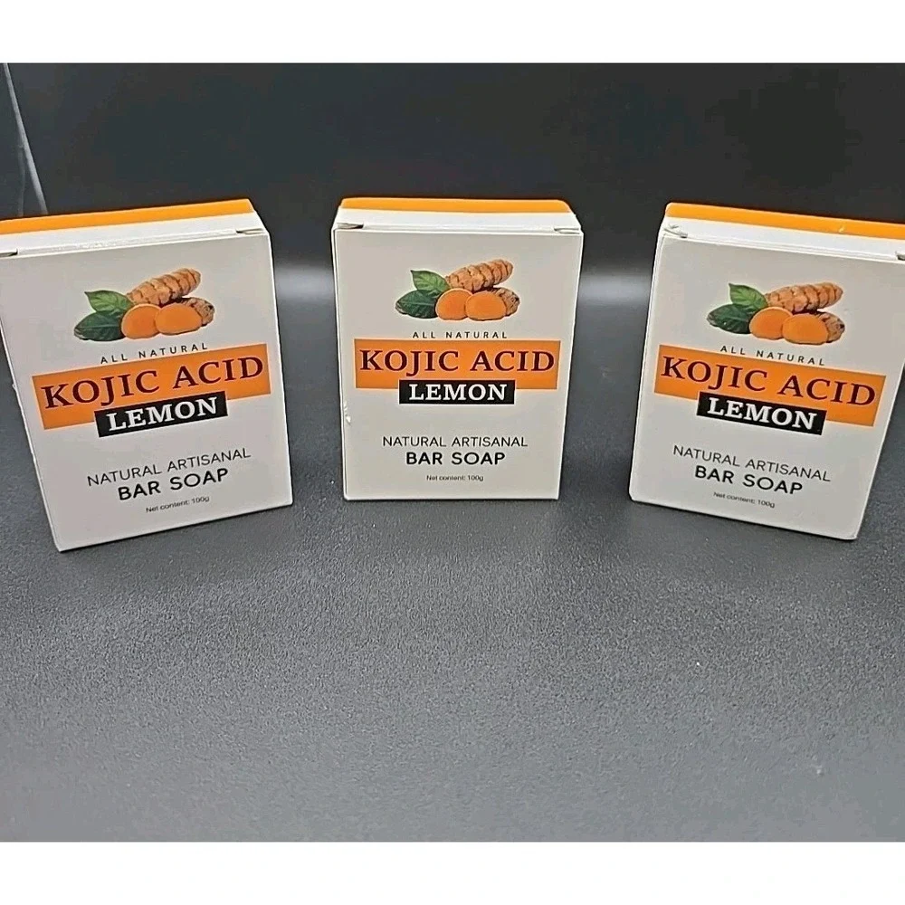 3-pk  Kojic Acid Dark Spot Remover Soap Bars Vitamin C Retinol Collagen Turmeric